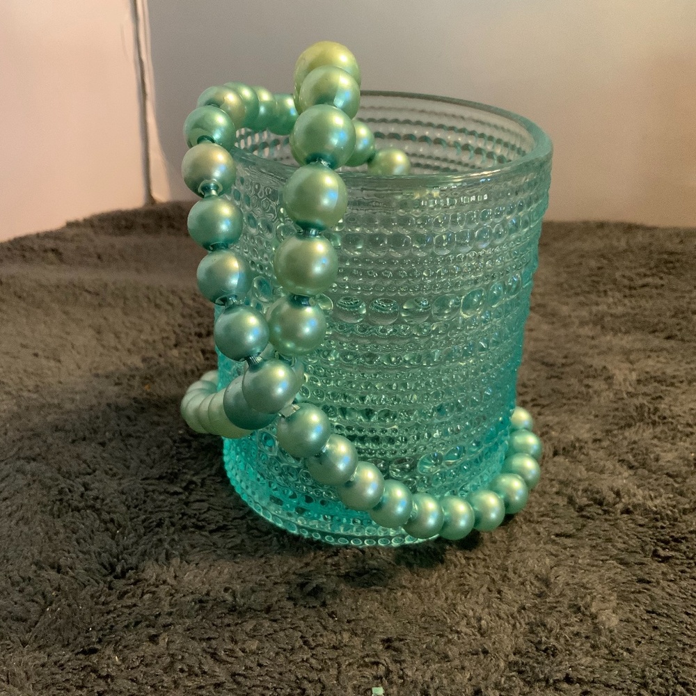 Light Turquoise Beaded Rope Necklace - Picture 3 of 3